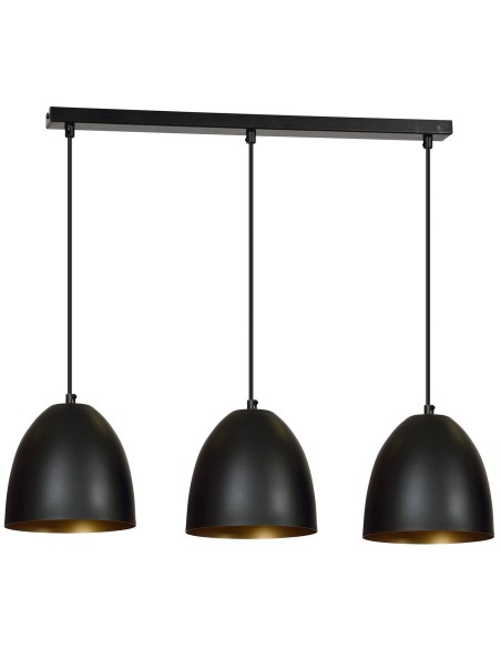 Lampa wisząca LENOX 3 BLACK/GOLD EMIBIG