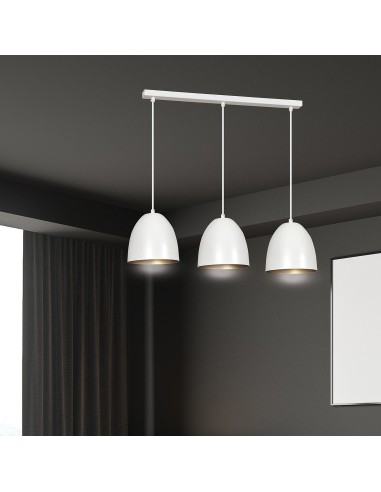 Lampa wisząca LENOX 3 WHITE/GOLD EMIBIG