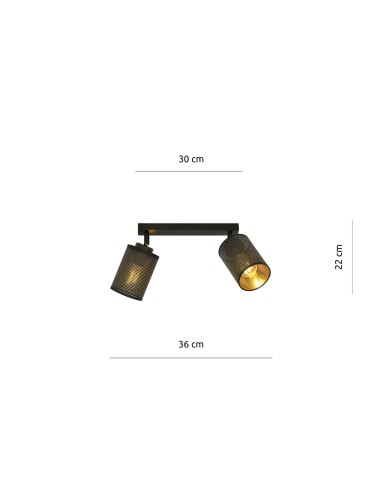 Lampa sufitowa BRONX 2 BLACK EMIBIG
