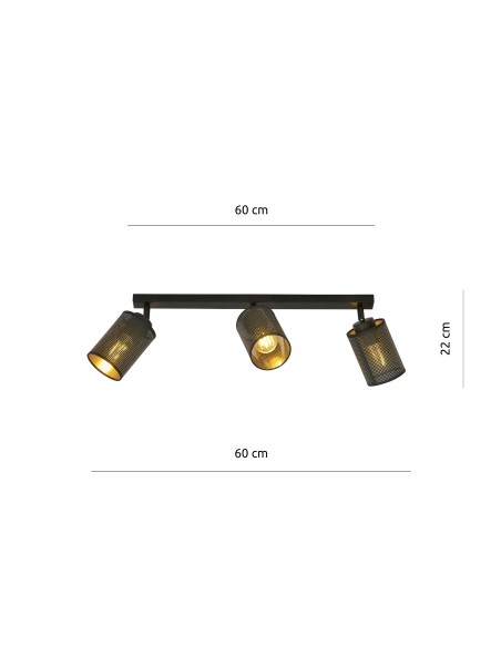 Lampa sufitowa BRONX 3 BLACK EMIBIG