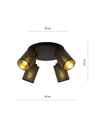 Lampa sufitowa BRONX 4 PREMIUM BLACK EMIBIG