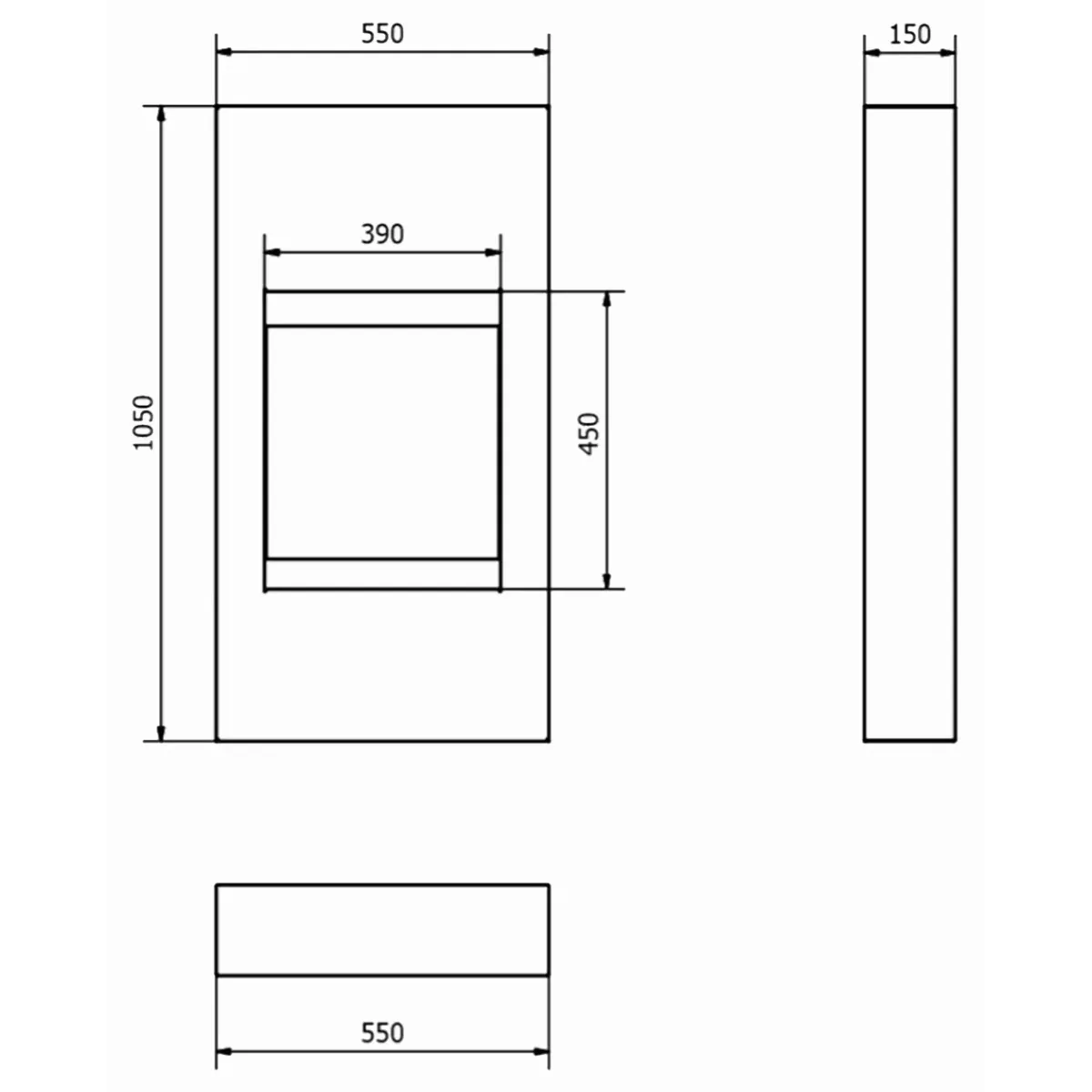 Biokominek portalowy MODERN z szybą
