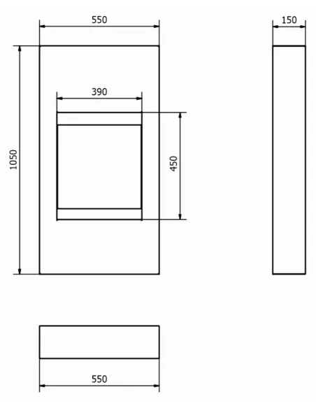 Biokominek portalowy MODERN z szybą