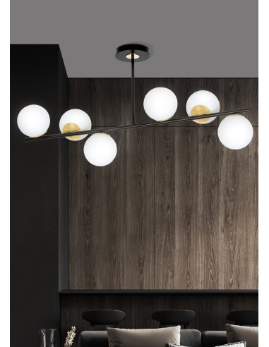 Lampa sufitowa FLOKI 6 BLACK EMIBIG