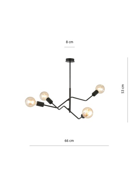 Lampa sufitowa FRIX 4 BLACK EMIBIG