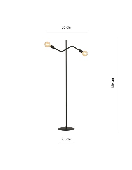 Lampa podłogowa FRIX LP2 BLACK EMIBIG