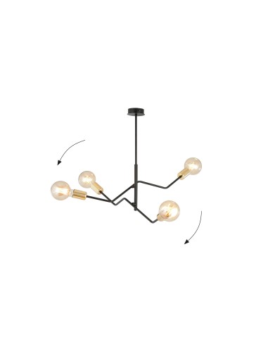 Lampa sufitowa BOLT 4 BLACK/ GOLD EMIBIG