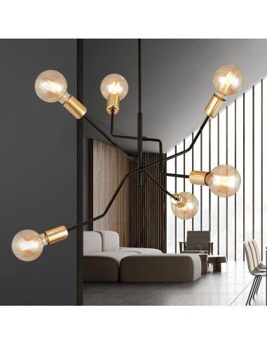 Lampa sufitowa BOLT 6 BLACK/ GOLD EMIBIG