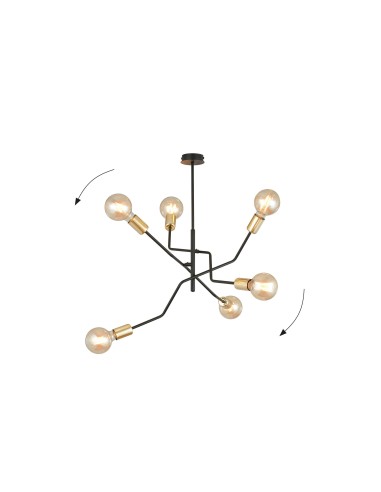 Lampa sufitowa BOLT 6 BLACK/ GOLD EMIBIG