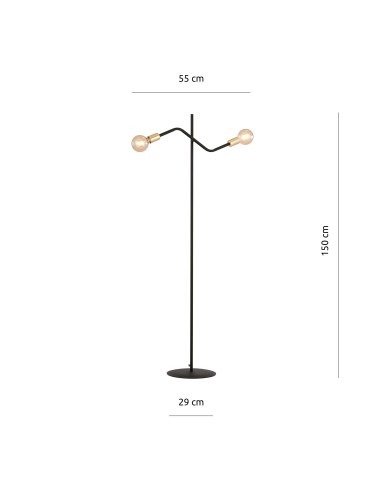 Lampa podłogowa BOLT LP2 BLACK/GOLD EMIBIG