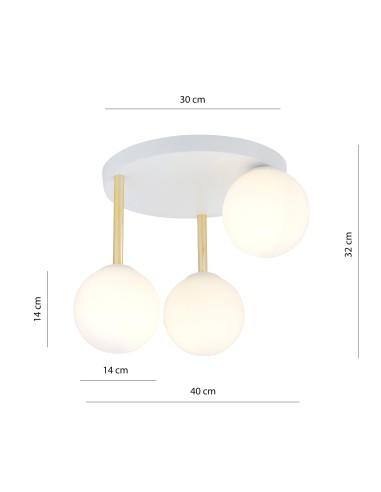 Lampa sufitowa DOLCE 3 WH OPAL EMIBIG