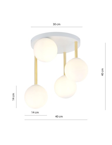 Lampa sufitowa DOLCE 4 WH OPAL EMIBIG