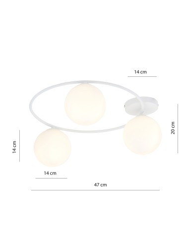 Lampa sufitowa SOPRA 3 WH OPAL EMIBIG