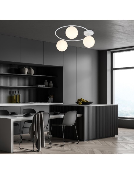 Lampa sufitowa SOPRA 3 WH OPAL EMIBIG