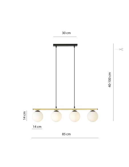 Lampa wisząca ALLORA 4 EMIBIG