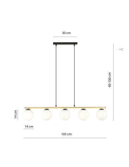 Lampa wisząca ALLORA 5 EMIBIG