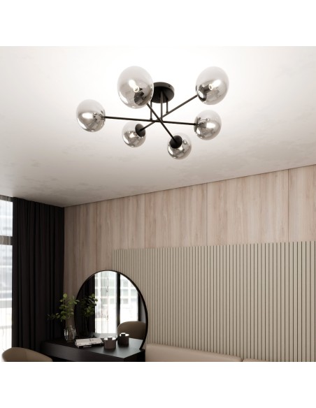Lampa sufitowa ROMA 6 BL GRAFIT EMIBIG