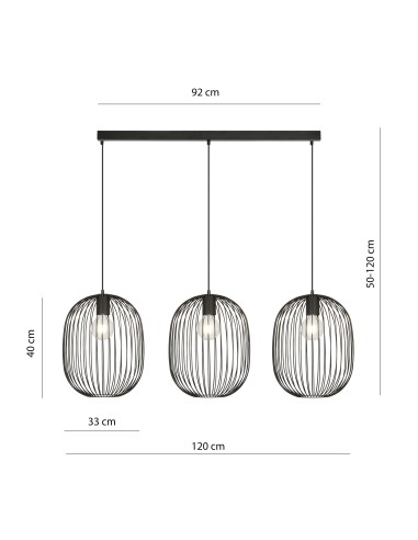 Lampa wisząca ONYX 3 BL EMIBIG