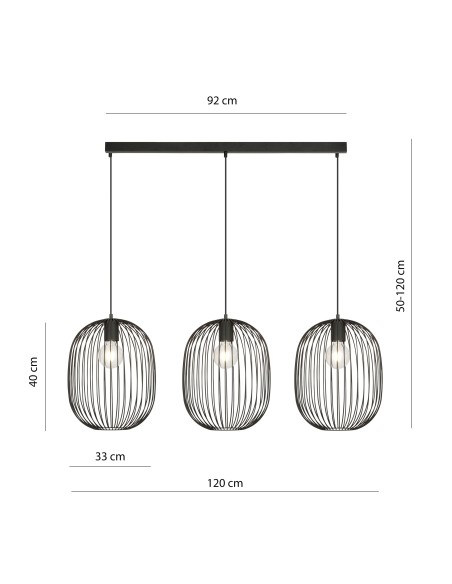 Lampa wisząca ONYX 3 BL EMIBIG