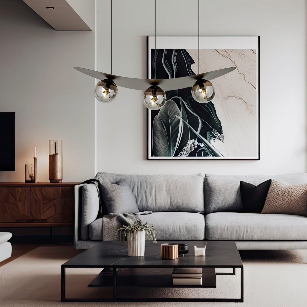 Lampa wisząca AUARA 3 BL GRAFIT EMIBIG