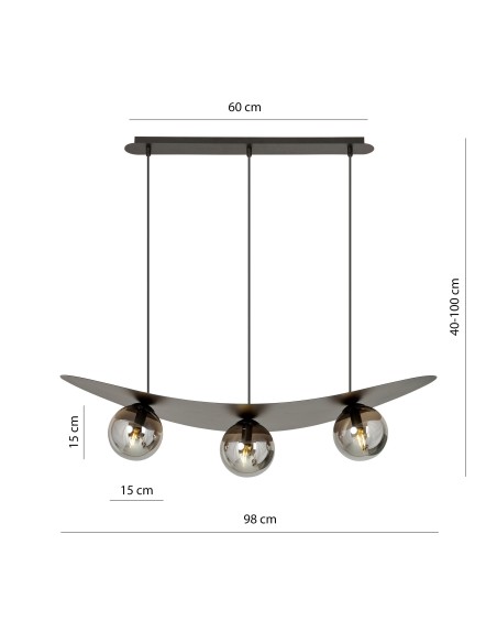 Lampa wisząca AUARA 3 BL GRAFIT EMIBIG