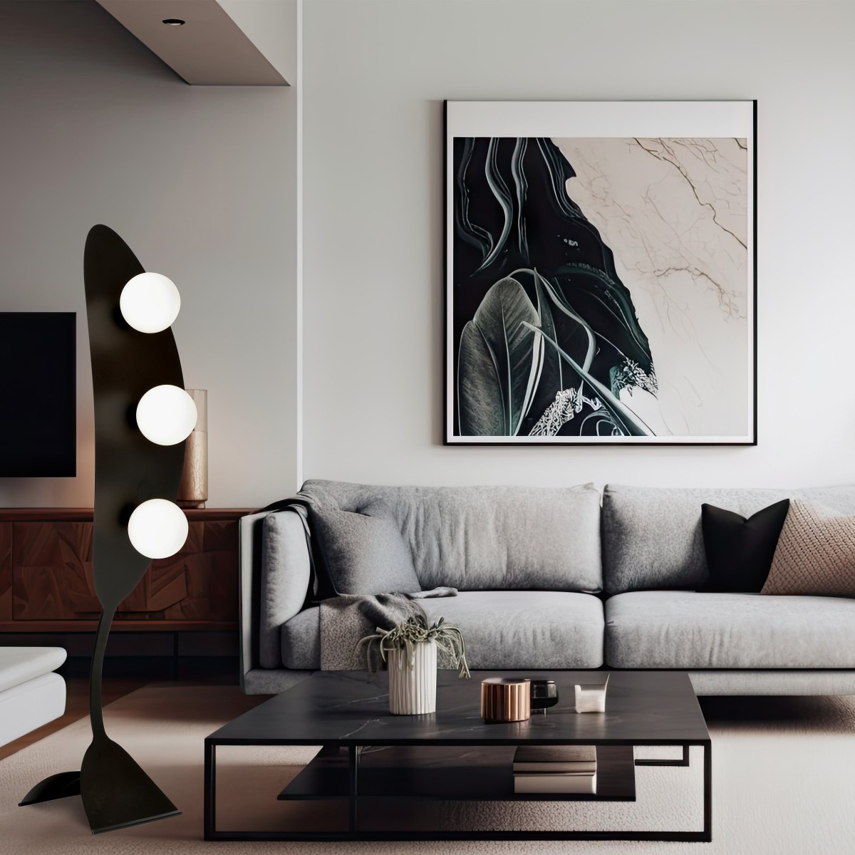 Lampa podłogowa AURA LP3 BL OPAL EMIBIG