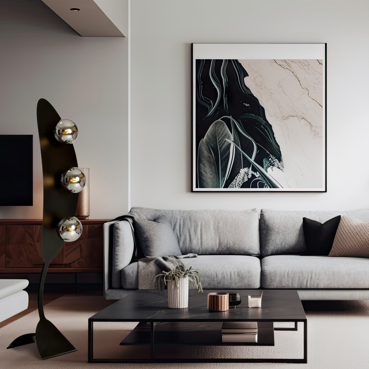 Lampa podłogowa AURA LP3 BL GRAFIT EMIBIG