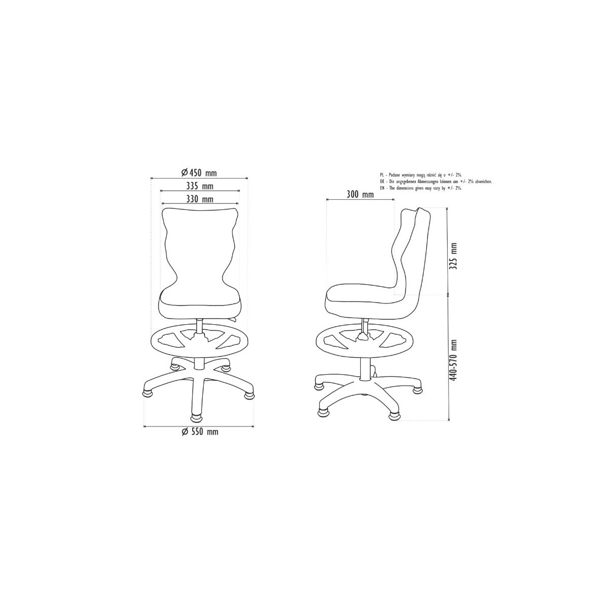 Krzesło obrotowe dziecięce na stopkach PETIT ENTELO