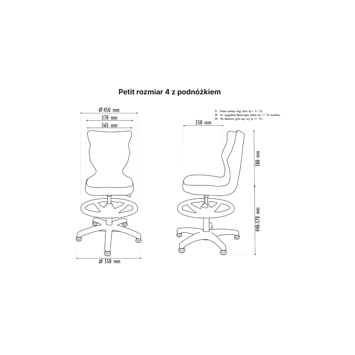 Krzesło obrotowe dziecięce na stopkach PETIT ENTELO