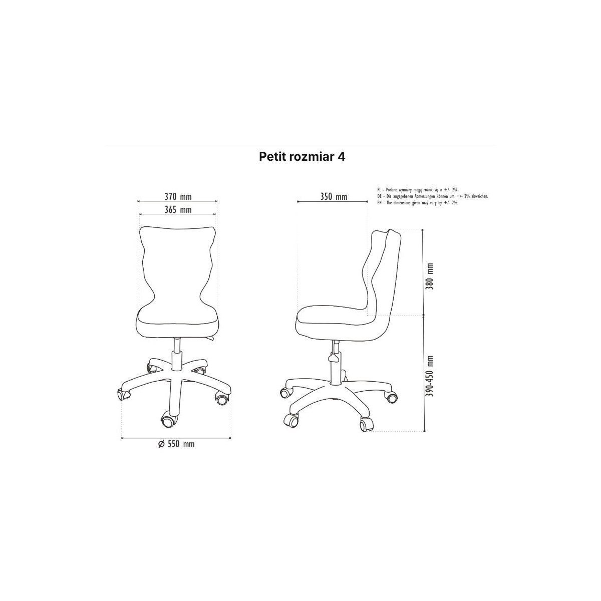 Krzesło obrotowe dziecięce na kółkach PETIT ENTELO