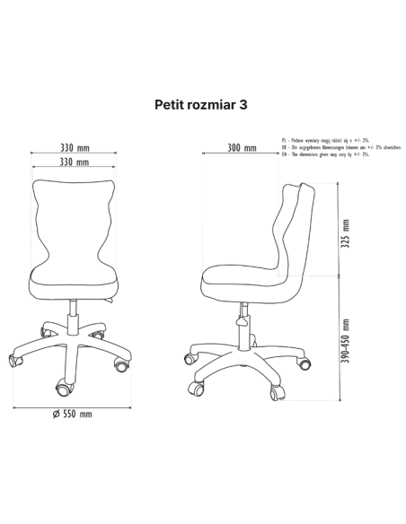 Krzesło obrotowe dziecięce na kółkach PETIT ENTELO