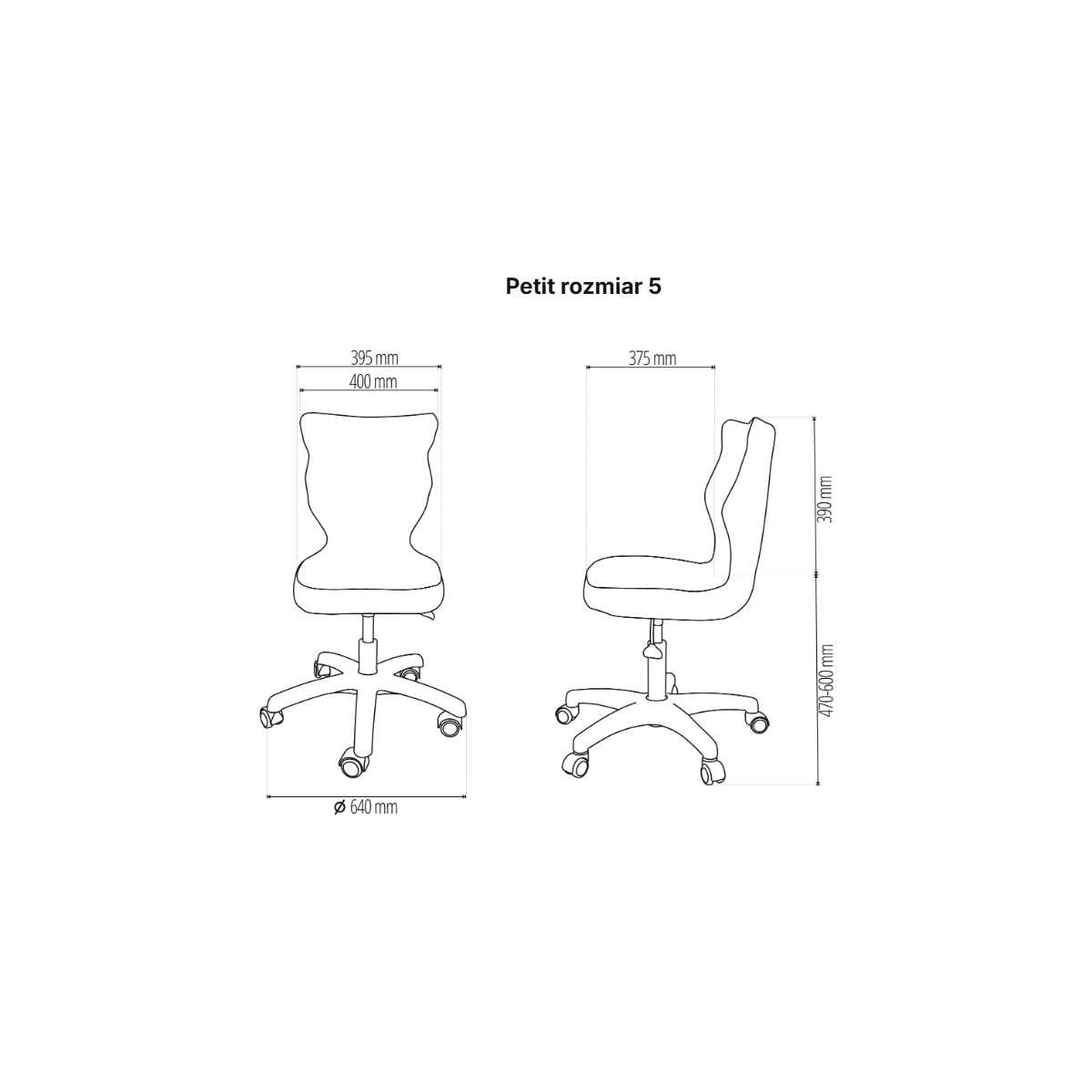 Krzesło obrotowe młodzieżowe na kółkach PETIT ENTELO