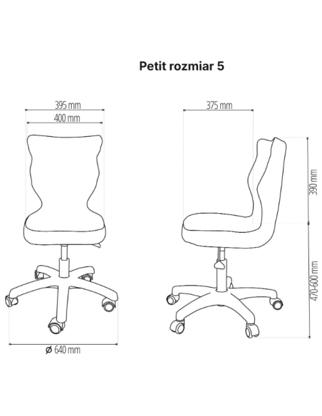 Krzesło obrotowe młodzieżowe na kółkach PETIT ENTELO