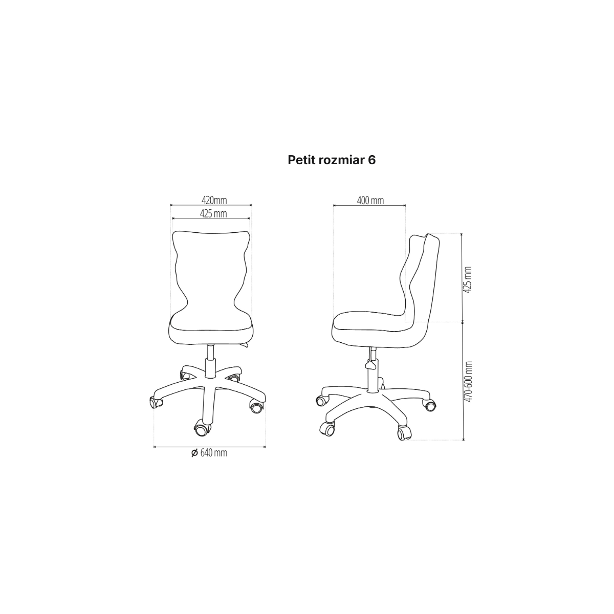 Krzesło obrotowe młodzieżowe na kółkach PETIT ENTELO