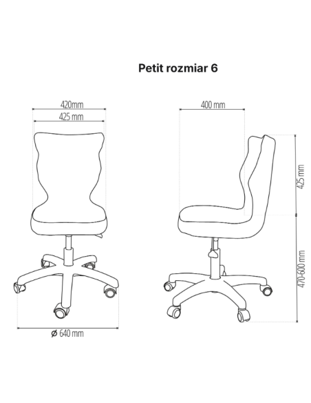 Krzesło obrotowe młodzieżowe na kółkach PETIT ENTELO