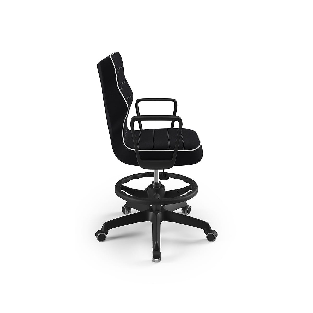 Krzesło obrotowe młodzieżowe z podłokietnikami i podnóżkiem na kółkach NORM ENTELO