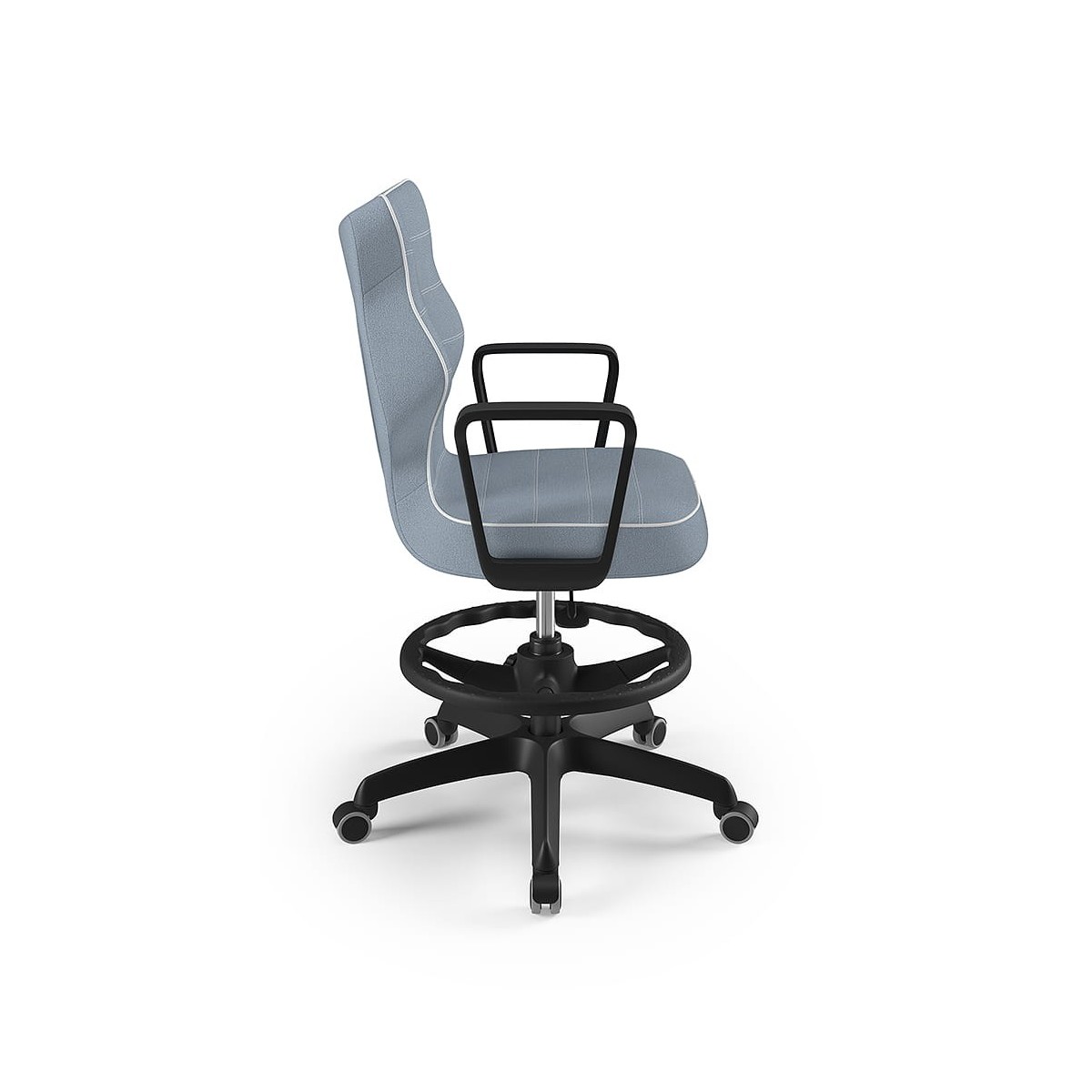 Krzesło obrotowe młodzieżowe z podłokietnikami i podnóżkiem na kółkach NORM ENTELO