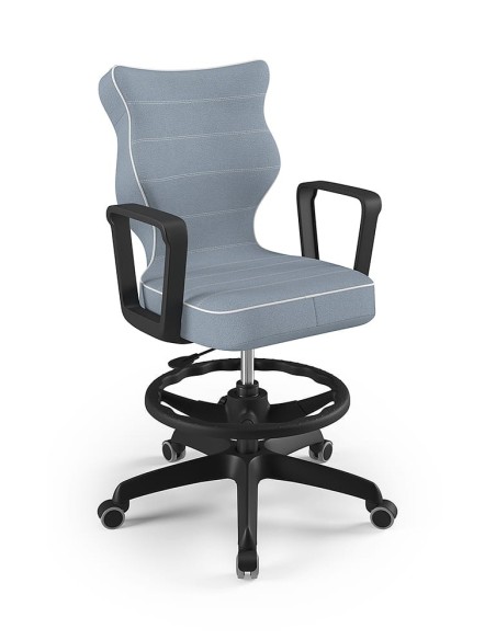 Krzesło obrotowe młodzieżowe z podłokietnikami i podnóżkiem na kółkach NORM ENTELO