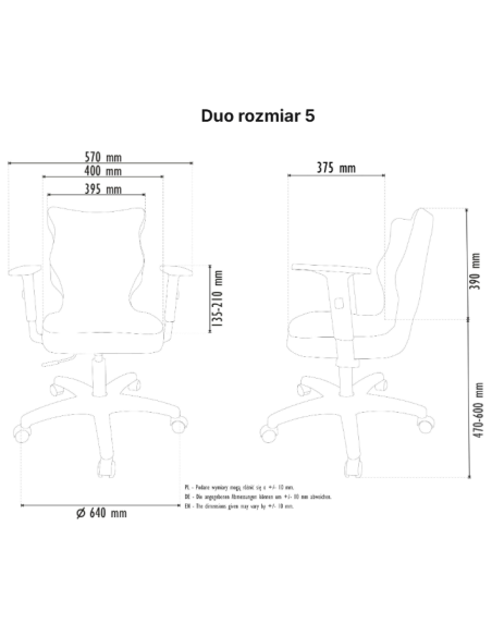 Krzesło obrotowe młodzieżowe z podłokietnikami na kółkach DUO ENTELO