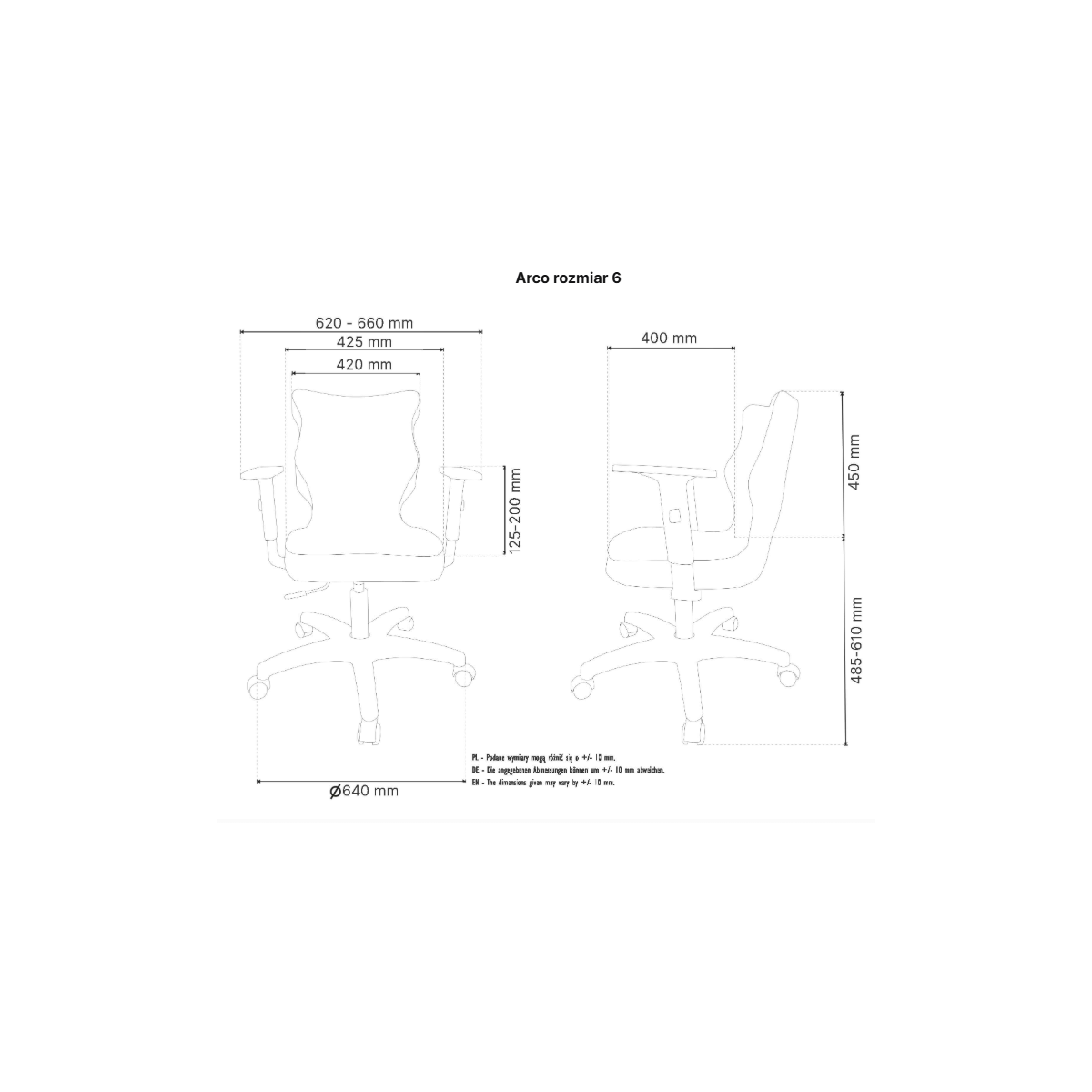 Krzesło obrotowe biurowe z podłokietnikami na kółkach ARCO ENTELO