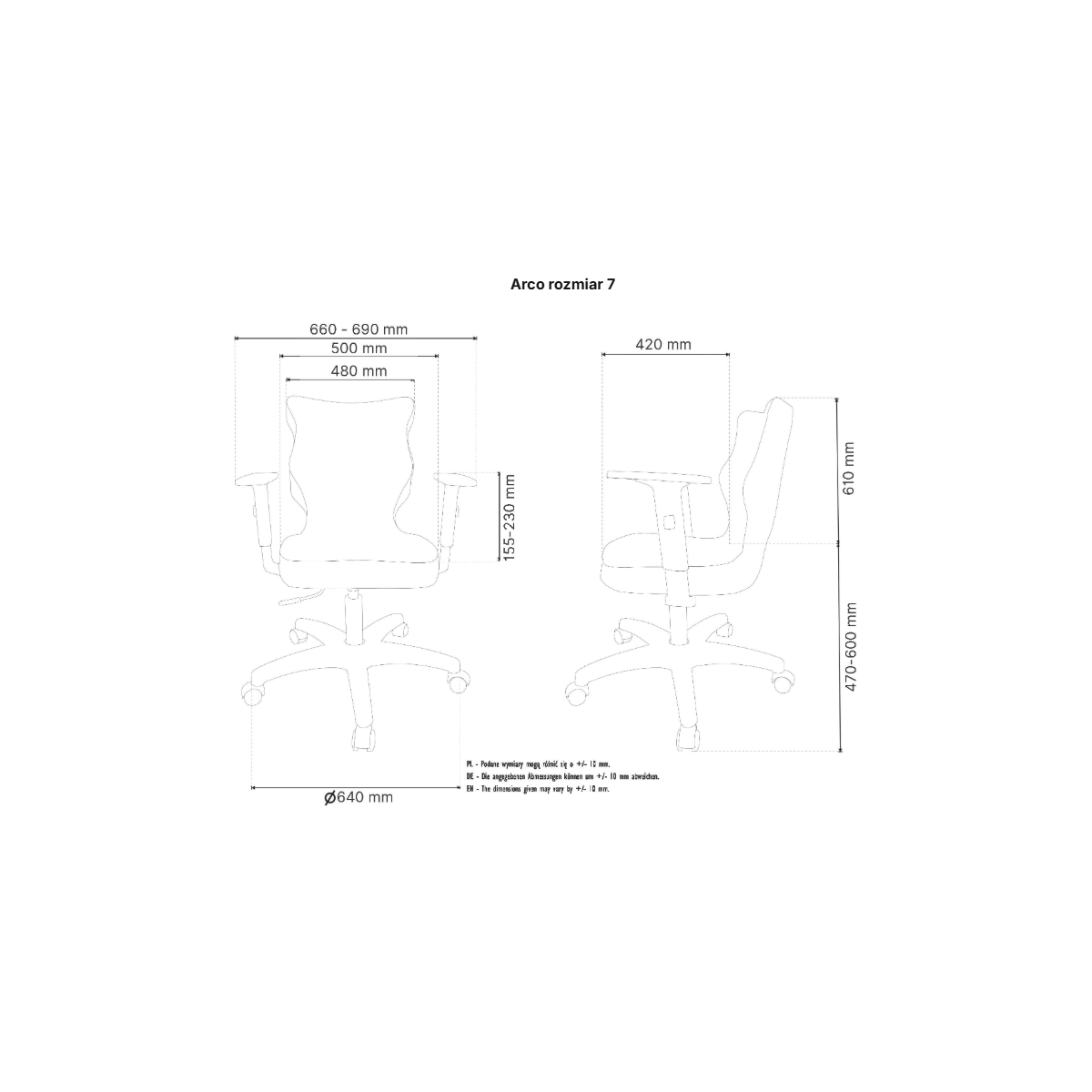 Krzesło obrotowe biurowe z podłokietnikami na kółkach ARCO ENTELO