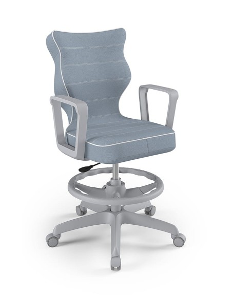 Krzesło obrotowe młodzieżowe z podłokietnikami i podnóżkiem na kółkach NORM ENTELO