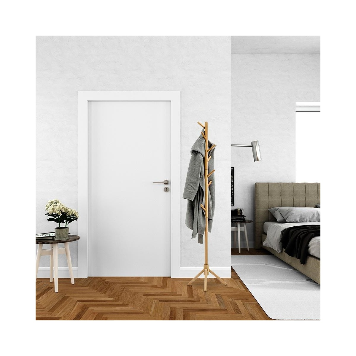 Wieszak stojący STICK naturalny drewno bukowe MODETSO