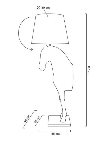 Lampa podłogowa KOŃ STAND S czarna - włókno szklane MOOSEE