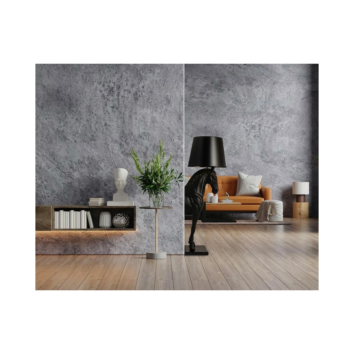 Lampa podłogowa KOŃ STAND S czarna - włókno szklane MOOSEE