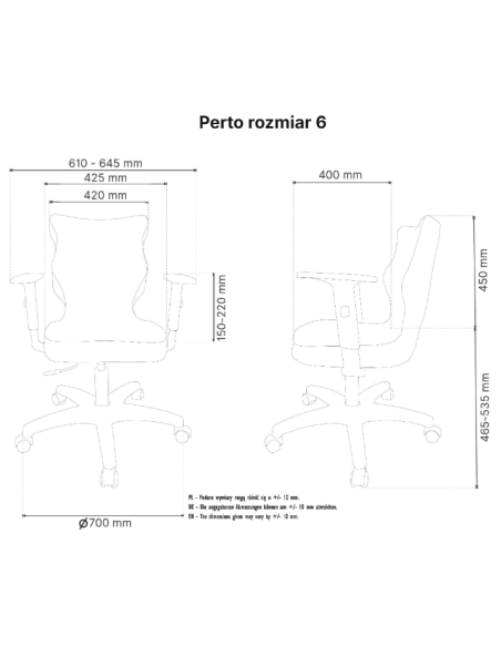 Krzesło obrotowe biurowe z podłokietnikami na kółkach PERTO PLUS ENTELO