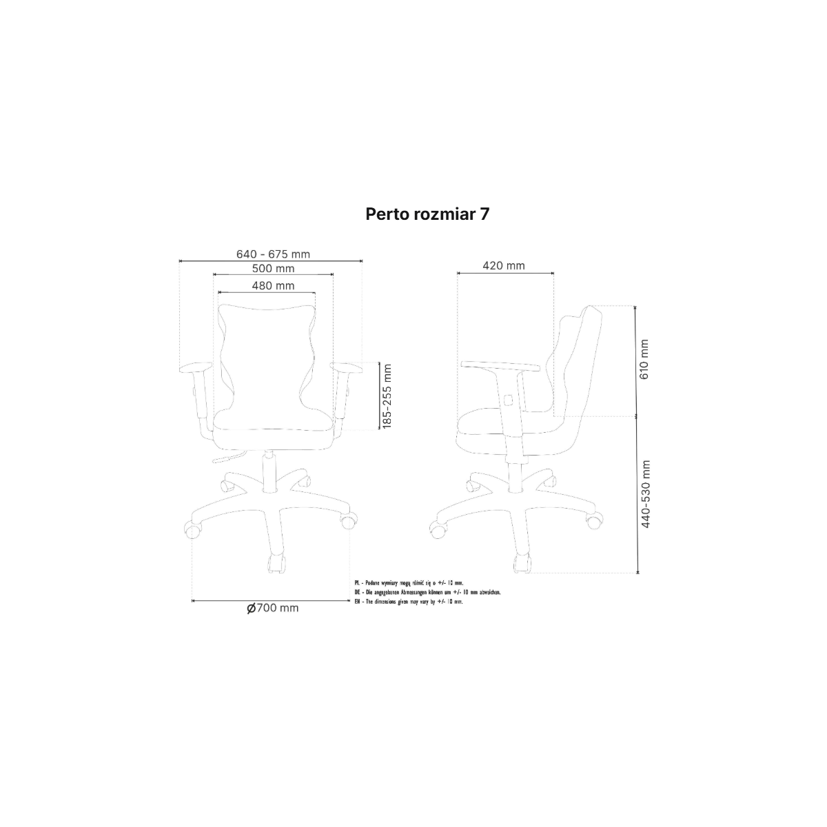Krzesło obrotowe biurowe z podłokietnikami na kółkach PERTO PLUS ENTELO