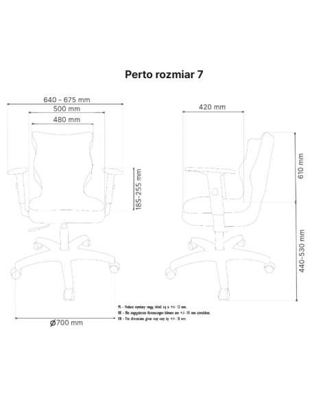 Krzesło obrotowe biurowe z podłokietnikami na kółkach PERTO PLUS ENTELO