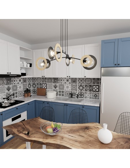 Lampa wisząca SKIVA 4 black EMIBIG