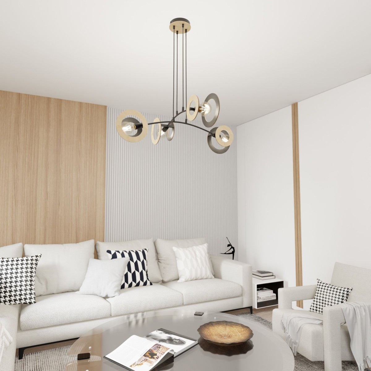 Lampa wisząca SKIVA 4 black EMIBIG